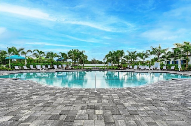 pool featuring a patio area