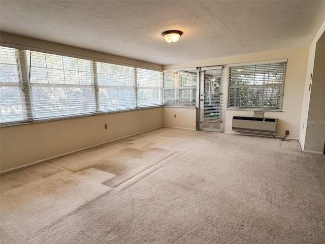 unfurnished sunroom with heating unit