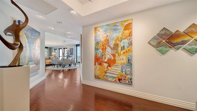 401 S Palm Ave Unit 801, Sarasota, FL 34236 - corridor featuring baseboards, wood finished floors, and visible vents