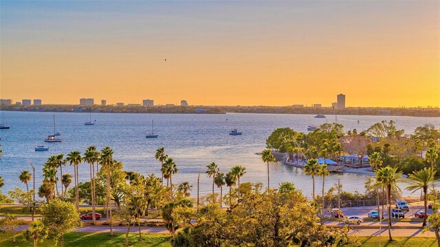 401 S Palm Ave Unit 801, Sarasota, FL 34236 - view of water feature featuring a view of city