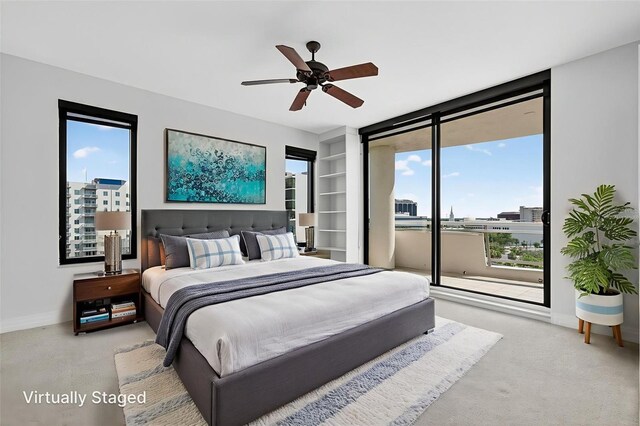 401 S Palm Ave Unit 801, Sarasota, FL 34236 - bedroom with access to outside and ceiling fan