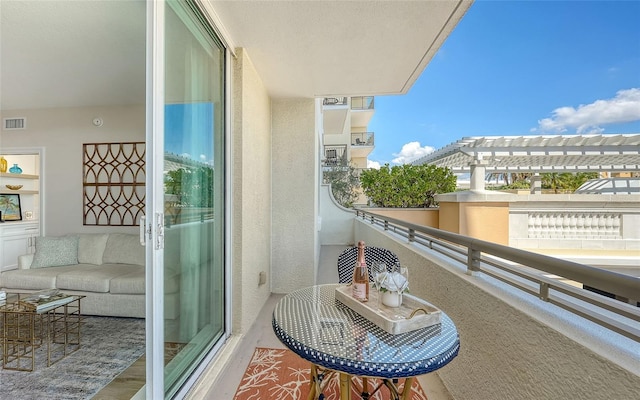 balcony with visible vents