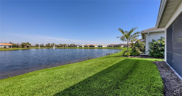 property view of water with a residential view