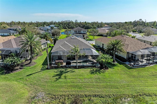 aerial view with a residential view