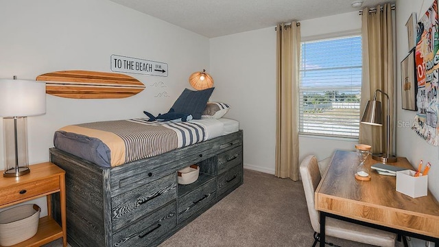 bedroom with carpet