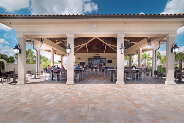 view of patio / terrace with ceiling fan