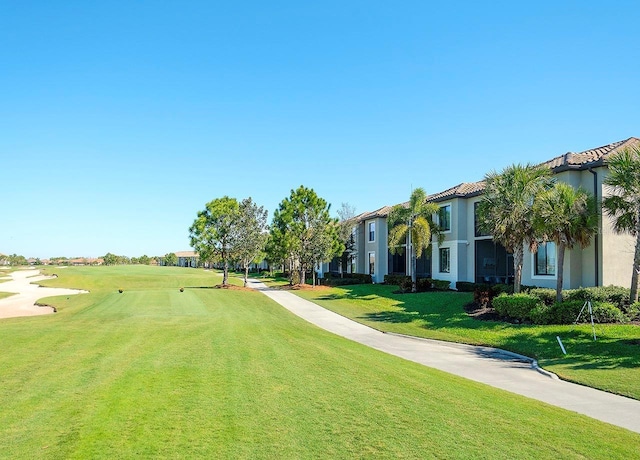 view of community featuring a yard