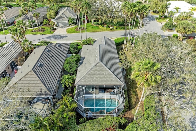 aerial view featuring a residential view