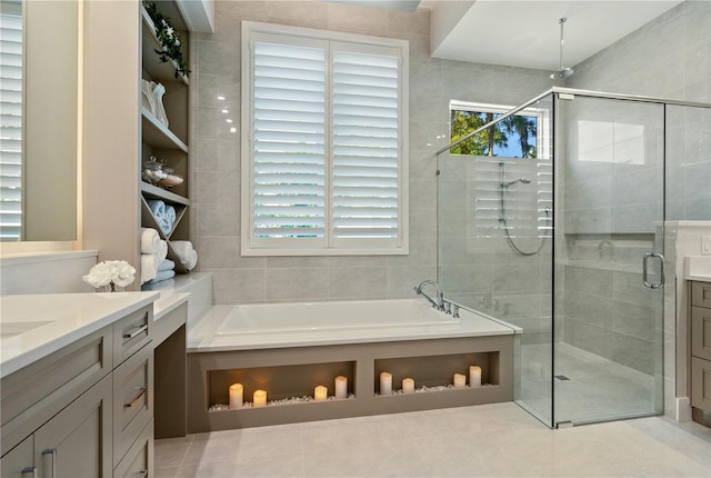 5103 Windward Ave, Sarasota, FL 34242 - full bathroom featuring a stall shower, vanity, and a bath
