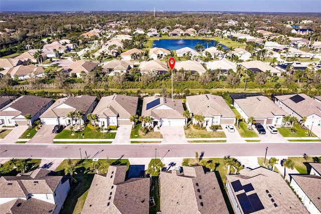 aerial view with a residential view