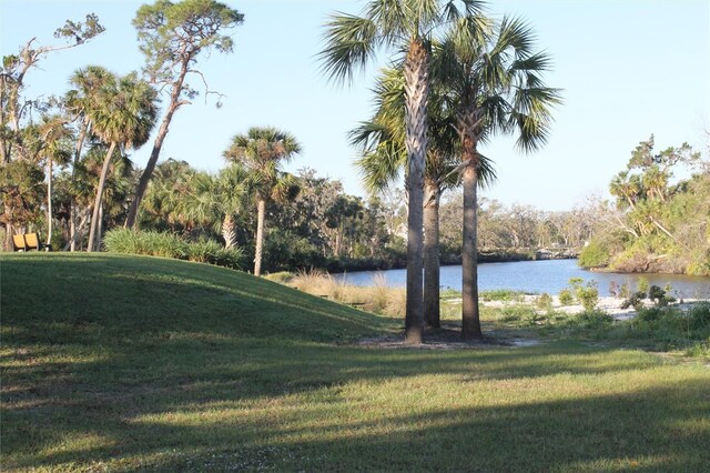 view of yard featuring a water view