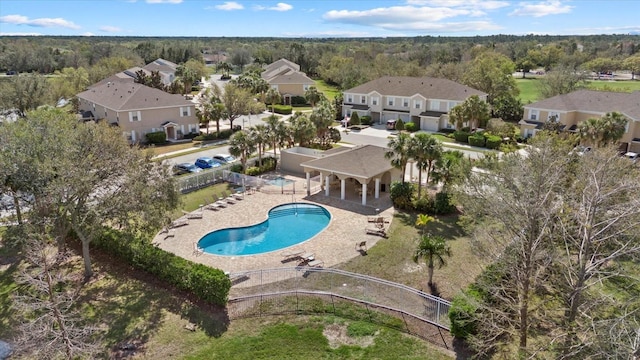 aerial view featuring a residential view