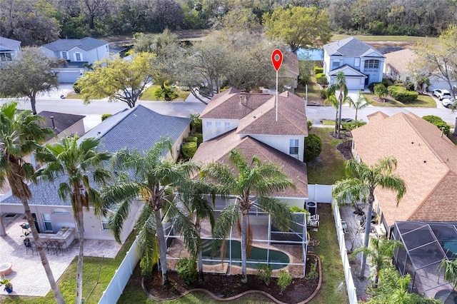 bird's eye view featuring a residential view