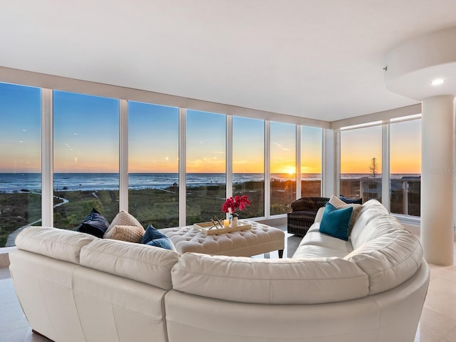 534 Beach Rd, Sarasota, FL 34242 - living room featuring a water view