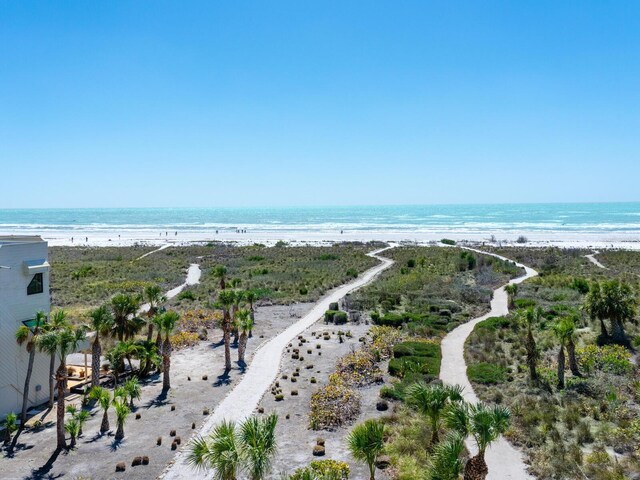 534 Beach Rd, Sarasota, FL 34242 - birds eye view of property featuring a water view and a view of the beach