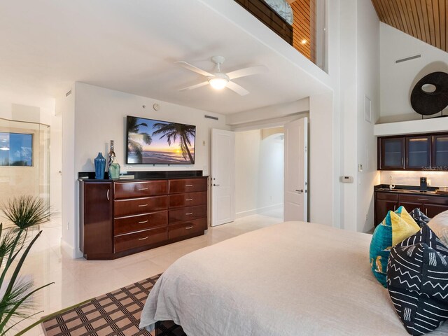 534 Beach Rd, Sarasota, FL 34242 - bedroom with visible vents, baseboards, and ceiling fan
