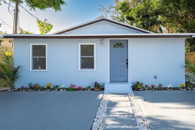 view of front of home with stucco siding