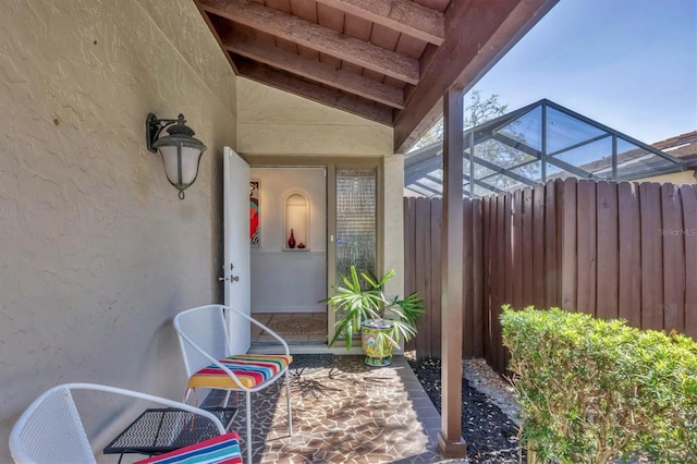 view of patio with fence