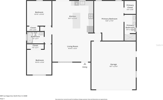 3807 Las Vegas Ave, North Port, FL 34288 - view of property floor plan