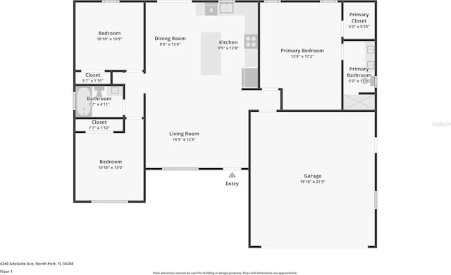 4240 Adelaide Ave, North Port, FL 34288 - view of floor plan / room layout