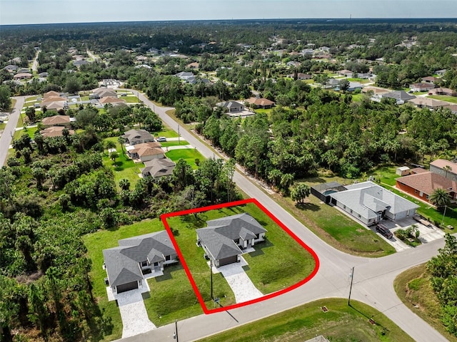 aerial view featuring a residential view