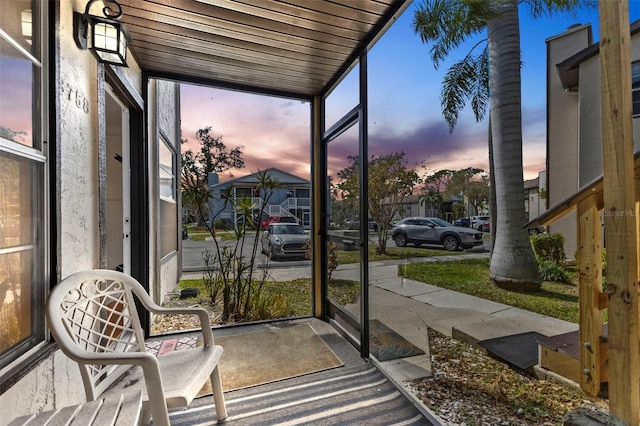 view of sunroom