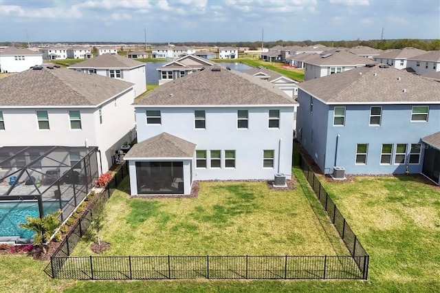 bird's eye view with a residential view