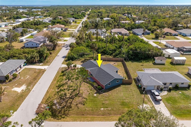 aerial view with a residential view