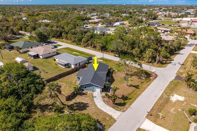 aerial view with a residential view