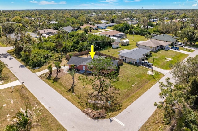 bird's eye view with a residential view