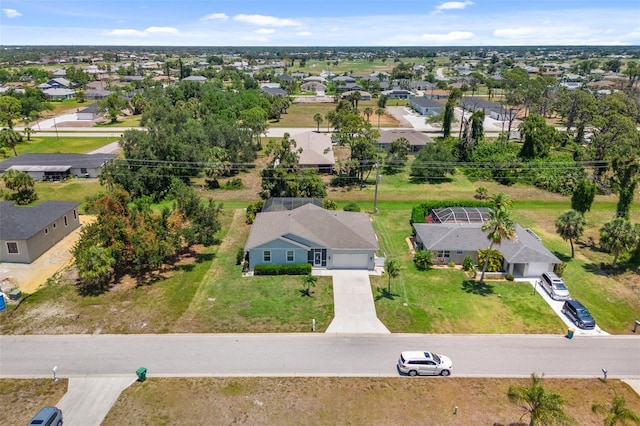 aerial view with a residential view