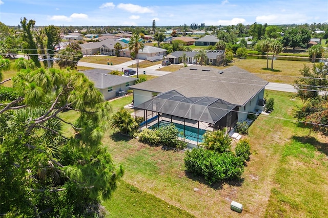 bird's eye view with a residential view