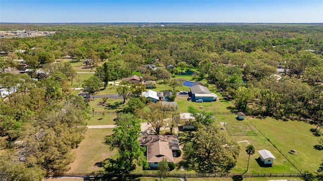 bird's eye view with a forest view