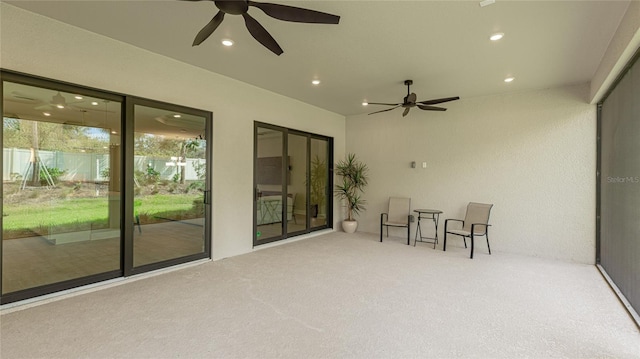 view of patio with a ceiling fan