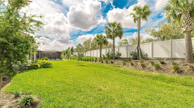 view of yard featuring fence