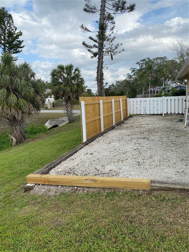 view of yard featuring fence