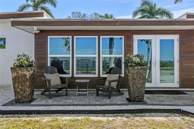 exterior space with a patio and french doors