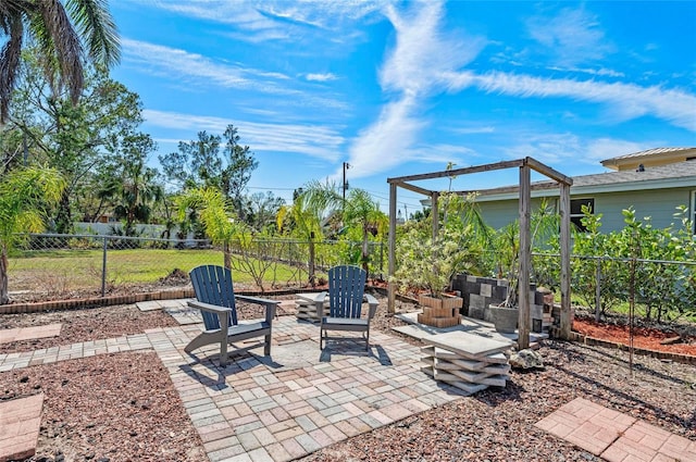 view of patio featuring a fenced backyard