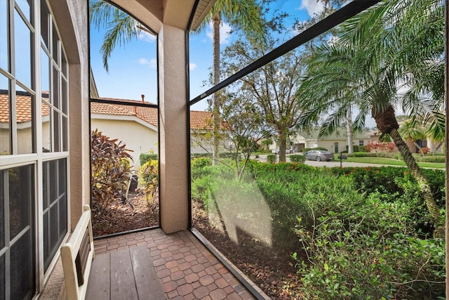 view of unfurnished sunroom