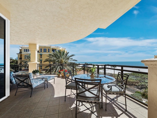 balcony with a water view