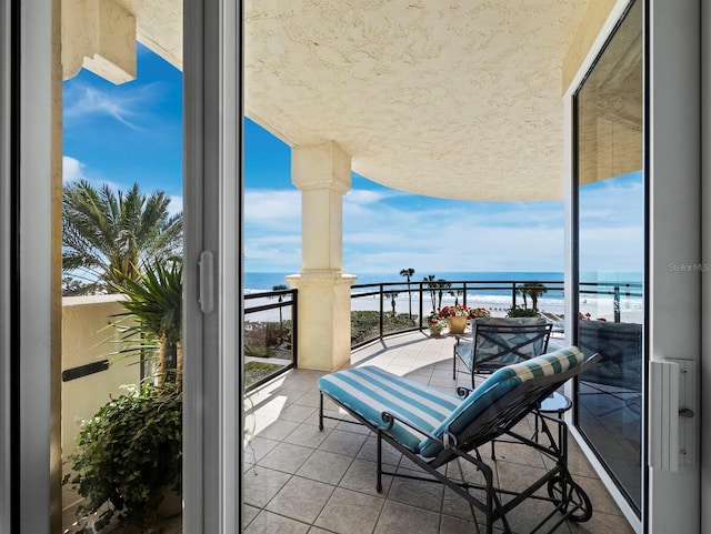 balcony with a water view