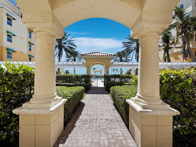 view of patio / terrace with a gate