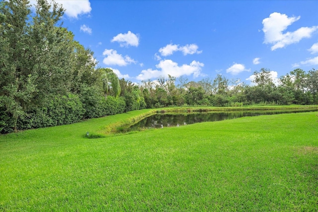 view of yard featuring a water view