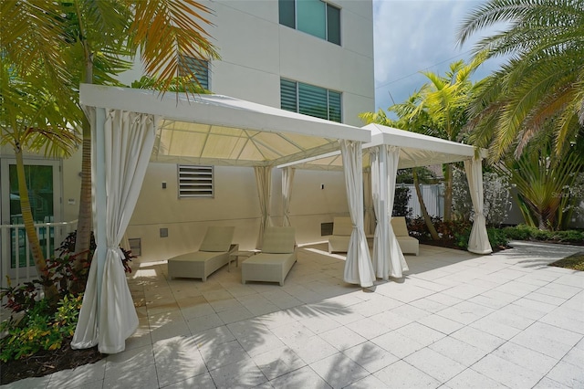 view of patio / terrace featuring a gazebo