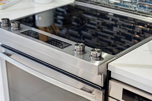 interior details featuring electric range