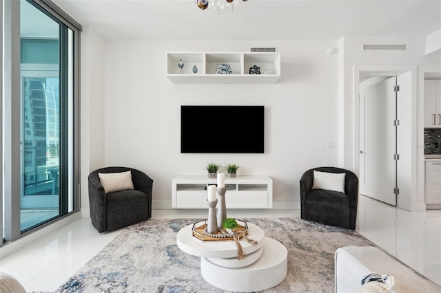 living room with visible vents