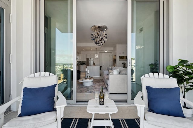 interior space featuring visible vents and tile patterned floors