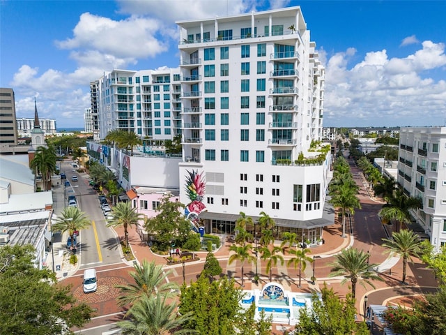 view of building exterior with a view of city