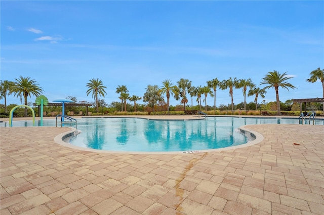 pool featuring a patio