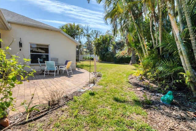 view of yard with a patio area